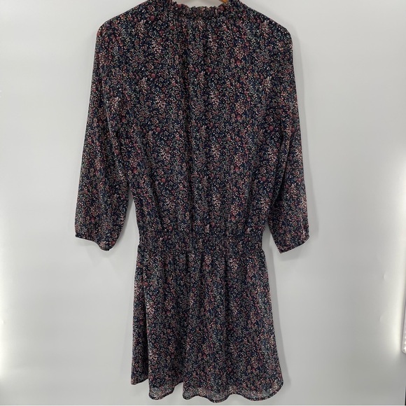J. Crew Floral Long Sleeve Dress - Navy and Pink - Picture 9 of 12